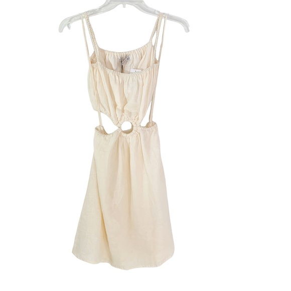 Faithfull the Brand Zuma Cut Out Linen Mini Dress Size 4 NWT - Picture 5 of 15
